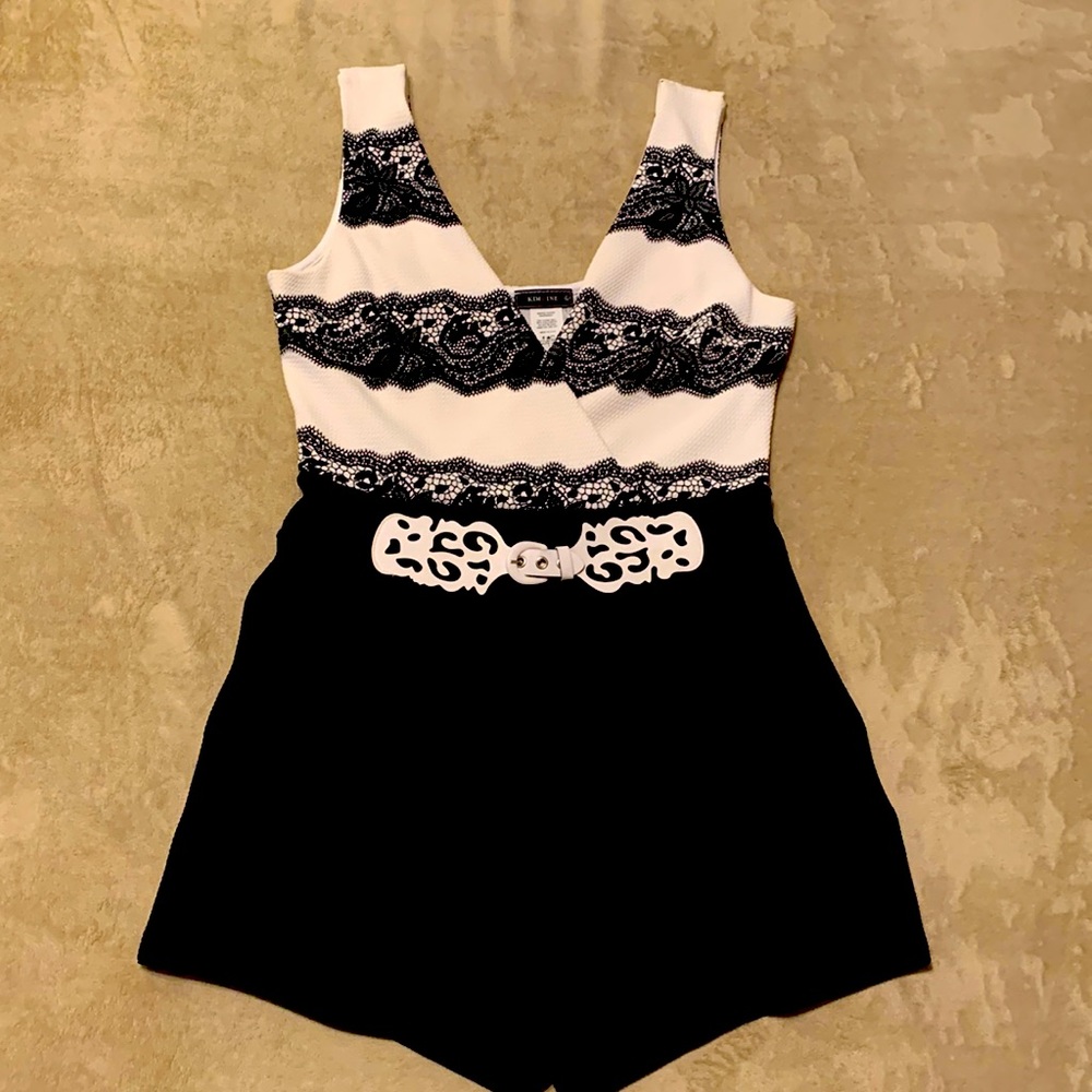 Black and white Romper